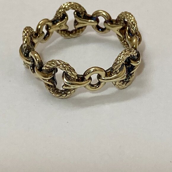 Women Realm Nautical Hardware Link Eternity Ring Size 7 Gold Vermeil - Picture 5 of 8